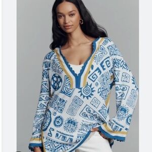 NWT ANTHROPOLOGIE / Conditions Apply Floral Mini Kaftan ONE SIZE FITS ALL